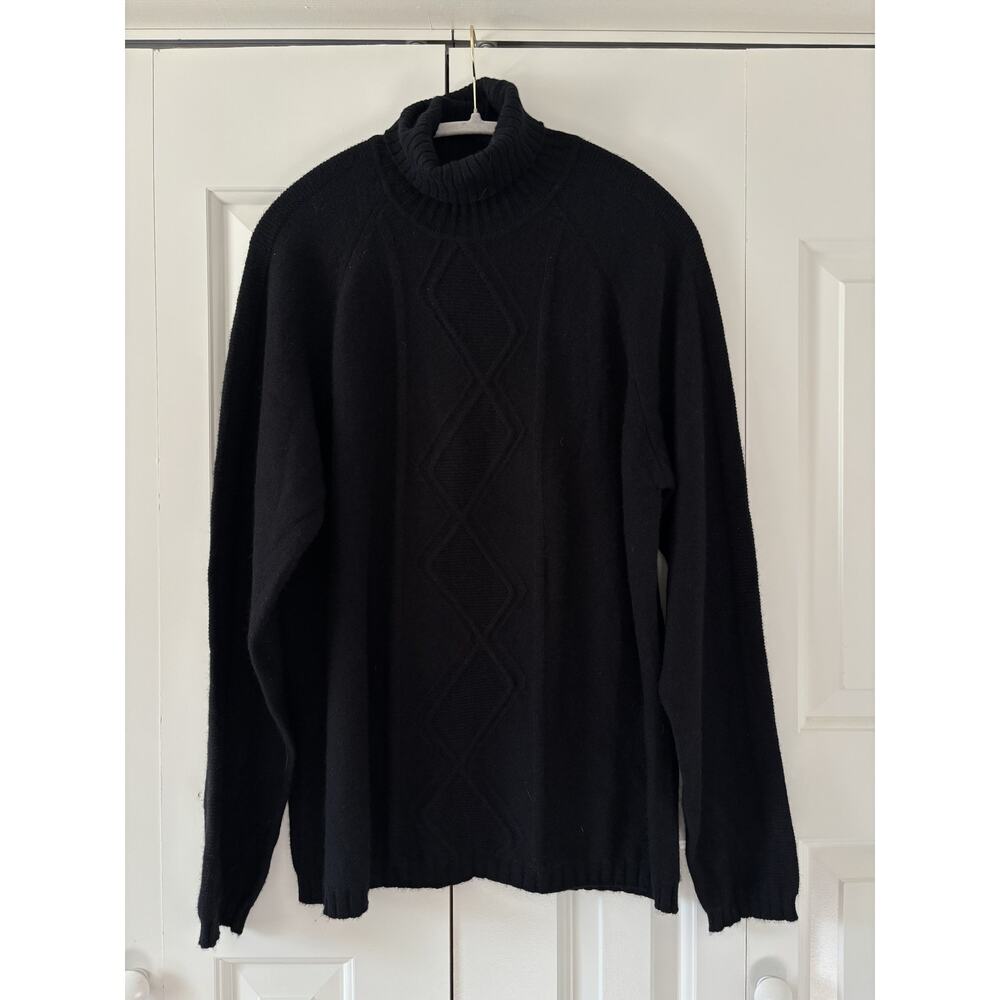 Claiborne Black Cashmere Blend Turtleneck Sweater M - Picture 2 of 8